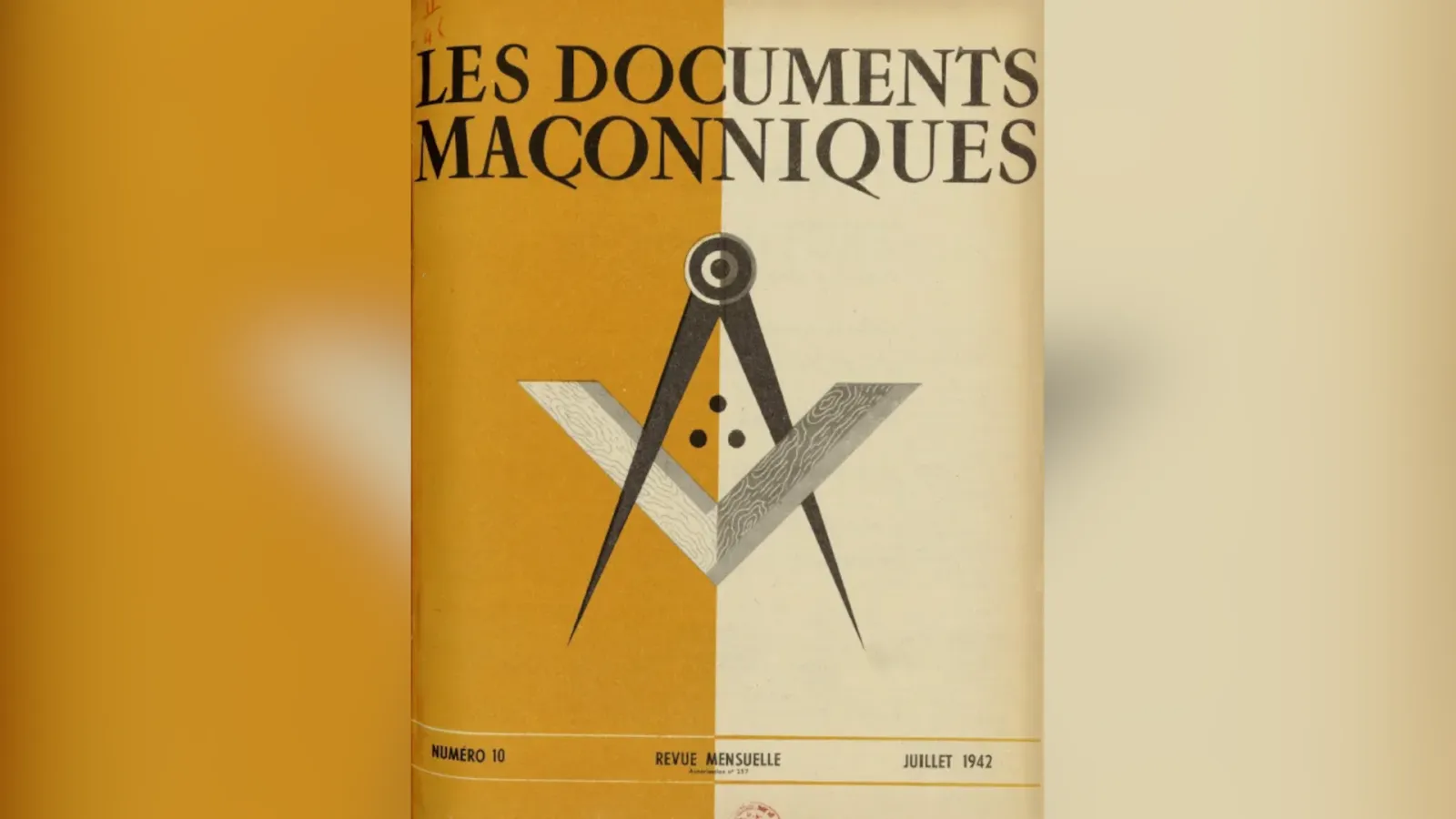 Couverture du numéro 10 (juillet 1942) de la revue Les Documents maçonniques, une publication de propagande anti-maçonnique éditée sous le régime de Vichy.