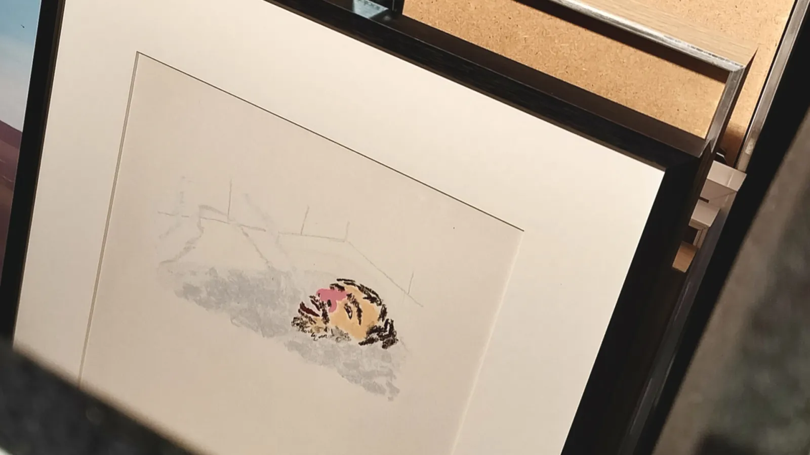 Nicolas Puyjalon, "Je suis un cœur battant le monde", série de 8 dessins, 2024, pastel à la cire aquarellable, bic et graphite.